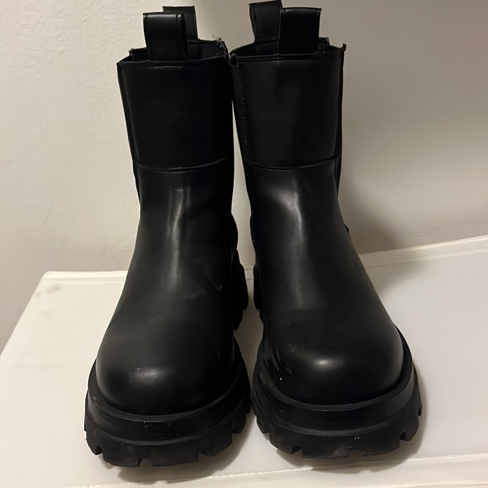 Black combat boots